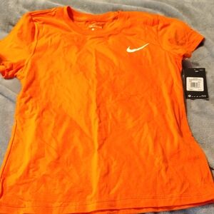 Nike Vibrant Orange Tee with White Swoosh